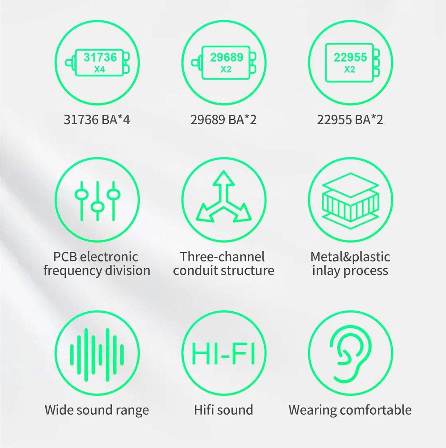 KZ AS16 PRO in Ear Monitor,8 BA Units on Each Side Wired Earphone with Detachable Cable HiFi IEM Earbuds,Stage Monitor Earphone HiFi Earbuds Headphone for Musician Audiophile(Black,Without Mic)