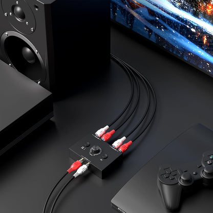 Y.D.F 2-Way Bi-Directional RCA Switch, HiFi AV L/R Sound Channel 1 in 2 Out or 2 in 1 Out, L/R Sound Channel Audio Switcher Splitter RCA Stereo Selector for DVD Stereo Speaker CD Player