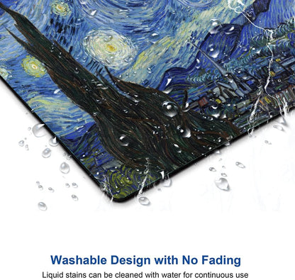 Mouse Pad, Premium-Textured Mouse Mat, Non-Slip Rubber Base Mousepad for Laptop, Computer & PC,9.5×7.9 in,Van Gogh Starry Night