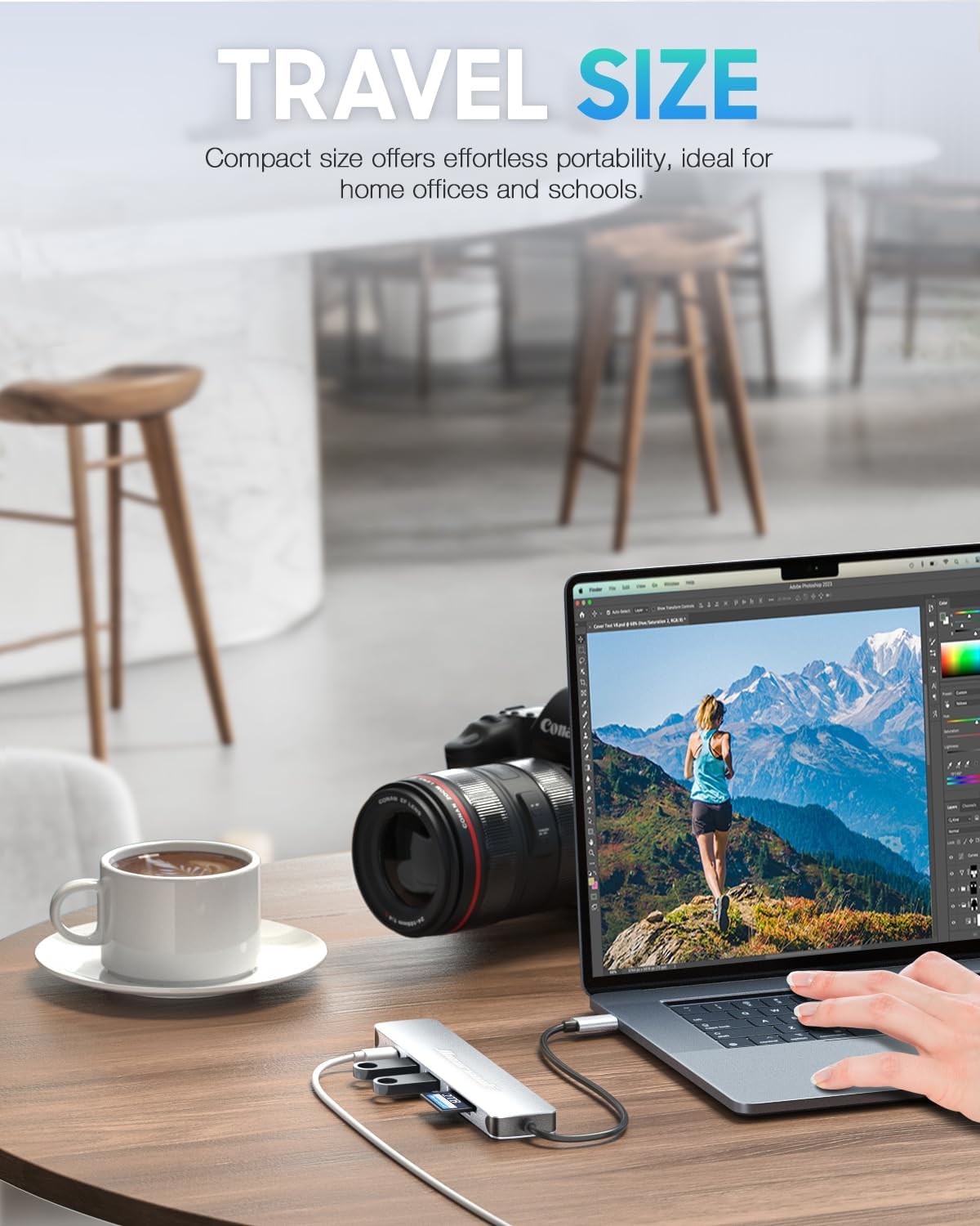 Hiearcool USB C Hub Multi-Port Adapter, 7-in-1 USB-C Dongle with 4K HDMI 100W PD SD/TF Card Reader, USBC Dock Compatible for MacBook Pro/Air Dell XPS Lenovo HP and Other Windows Laptops-Sliver White