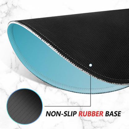 ITNRSIIET Mouse Pad Non-Slip Rubber Base Smooth Surface Stitched Edges Waterproof Durable Compatible with All Mice for Office & Gaming, Desk Accessory, Diameter 8.7 inch, Aqua Gradient