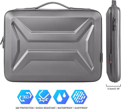 DOMISO 15.6 Inch Laptop Case Rugged Sleeve Waterproof Hard Shell Protective Cover Fits Most 15.6" Laptops/Macbook Pro/Lenovo IdeaPad/HP ENVY/Dell XPS (Silver)