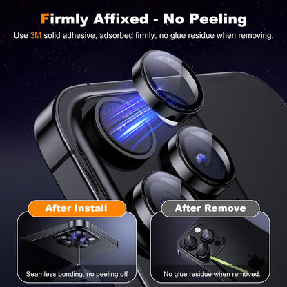 Hoerrye for iPhone 15 Pro Max/iPhone 15 Pro Camera Lens Protector [3+1] [Keep Lens Original Design] 9H Tempered Glass Camera Cover Screen Protector,Black Titanium