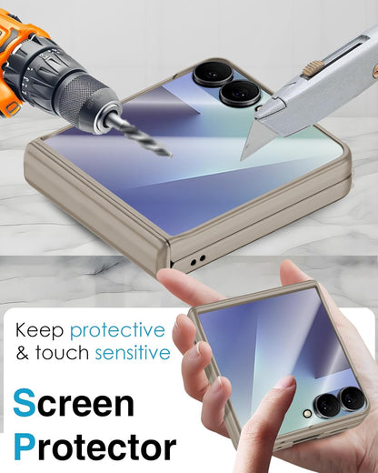 STORMTAL for Samsung Galaxy Z Flip 7 Case, Hinge Protection, Built-in Screen Protector, Wireless Charging, Shockproof, Slim Rugged Phone Protective Case for Galaxy Z Flip 7