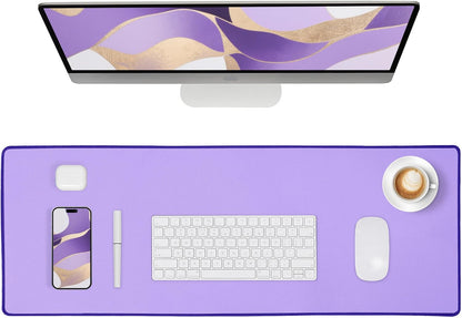 ALOANES Waterproof Mouse Pad with Durable Stitched Edge, XL Gaming Keyboard Pad, Non-Slip Rubber Base Mouse Mat, Extended Desk pad for Gamer, Office & Home, Lavender Mousepad 31.5''x 11.8''x 0.12''