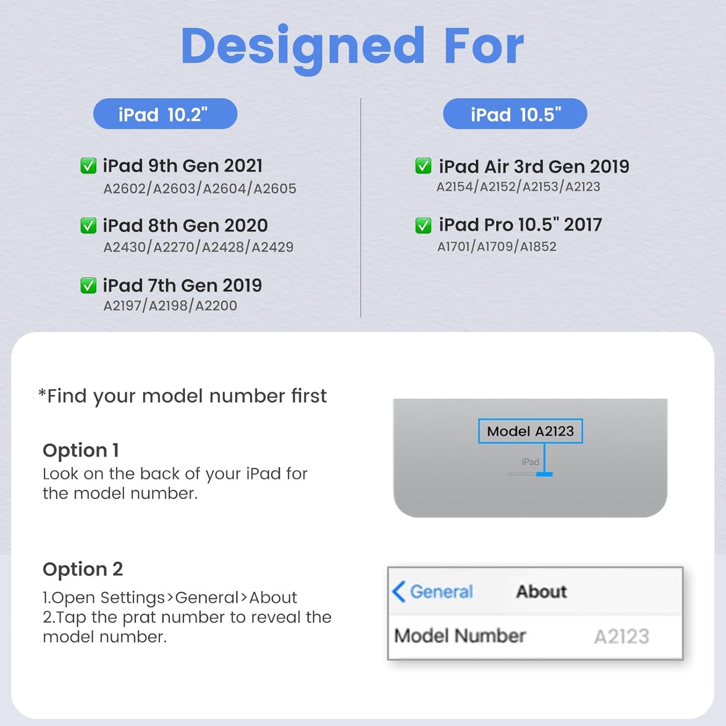 BLUTLOTUS for iPad 9th Generation Case with Keyboard 10.2 Inch - Backlit Wireless Detachable Folio Keyboard Cover with Pencil Holder for iPad 8th Gen/7th Gen/iPad Pro 10.5"/iPad Air 3rd Gen (Black)