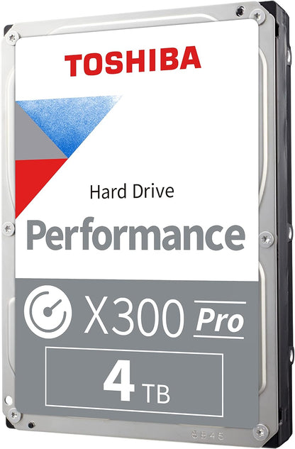 Toshiba X300 PRO 4TB High Workload Performance for Creative Professionals 3.5-Inch Internal Hard Drive – Up to 300 TB/Year Workload Rate CMR SATA 6 GB/s 7200 RPM 512 MB Cache - HDWR740XZSTB