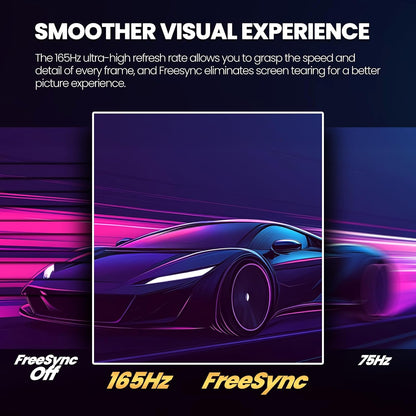 CRUA 34 Inch Curved Gaming Monitor, 21:9 WQHD 3440x1440 165Hz/144Hz 1500R Ultrawide Computer Monitor Support Freesync, PIP/PBP, 120% sRGB, HDMI 2.0 & DP 1.4, Wall Mountable/Tilt Adjustable-Black