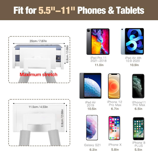 MoKo Neck Phone Holder, Lazy Gooseneck Phone Pillow Holder Bracket, 360° Rotate Phone Tablet Stand for 4"-11" Device, fits iPhone 16/Pro/Pro Max/Plus, iPhone 15/Pro/Pro Max/Plus, iPhone 14/Pro/Pro Max