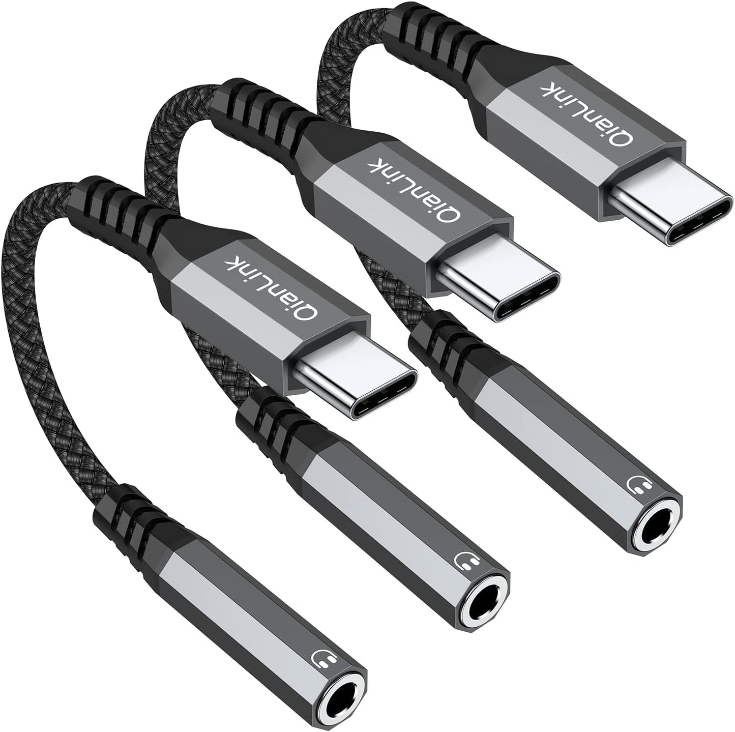 USB Type C to 3.5mm Female Headphone Jack Adapter, (3-Pack) USB C to Aux Audio Dongle Cable Cord for iPhone 15 16 17 Pro Max, Samsung Galaxy S25 S24 S23 S22 S21 S20 Ultra, Note 20, Pixel 8 9,iPad Pro