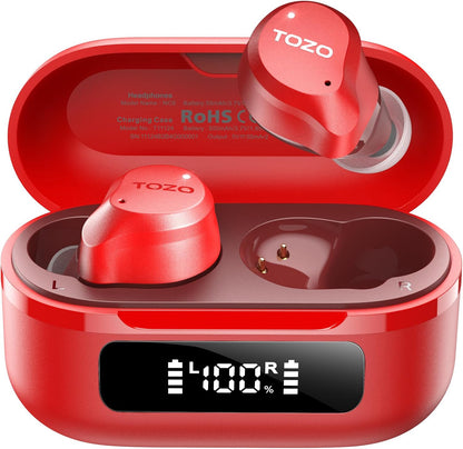 TOZO NC9 Hybrid Active Noise Cancelling Wireless Earbuds, 6 Mics ENC Clear Call, IPX8 Waterproof, in Ear Bluetooth 5.3 Headphones Stereo Bass Ear Buds 59H Playtime with LED Display 32 EQs via APP