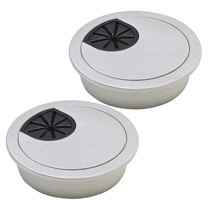 Desk Grommet 2" (50 mm), Desk Cord Hole Cover, Cable Grommet ABS Plastic, Desk Hole Grommet for Office and Home Table Cable, Detachable Cable Cord Organizer (Silver Sand 2 Pcs)