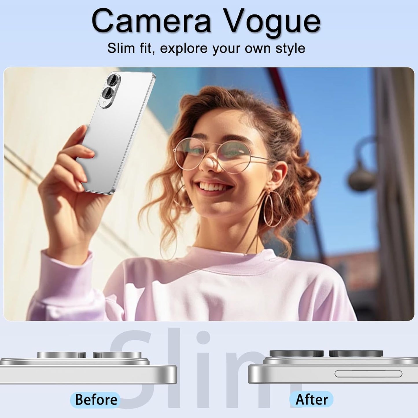 for Samsung Galaxy S25 Edge Camera Lens Protector, Individual Metal Ring Tempered Glass Lens Cover, [Strong Adsorption] Scratch Resistant Ultra-Thin HD Clear Lens Cover, 1 Set-Black