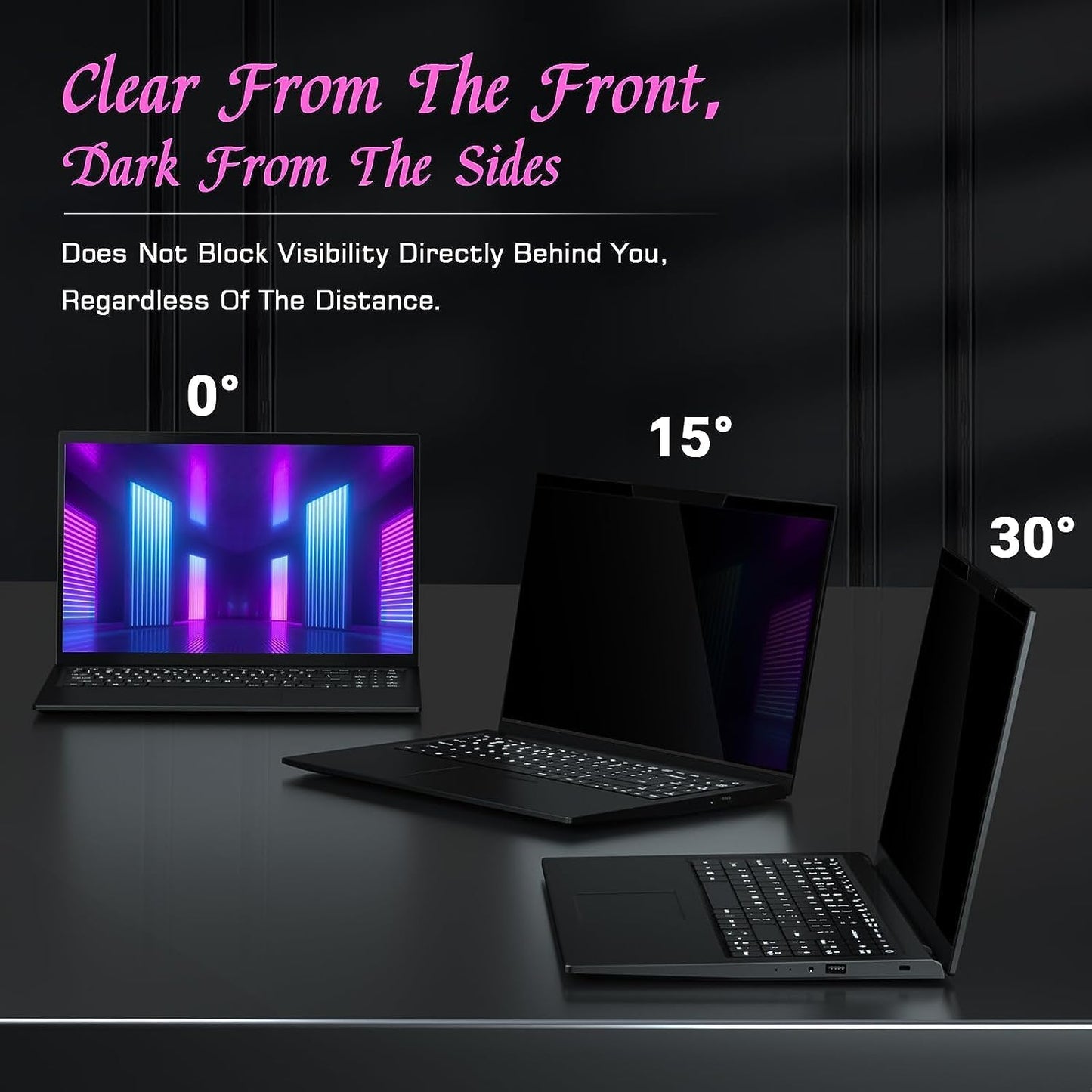 PYS Magnetic Laptop Privacy Screen 14 Inch (16:9 Aspect) - Anti-Glare Blue Light Filter, Removable Privacy Screen Protector Compatible with HP/Dell/Acer/Lenovo/Samsung/ASUS (12.2x6.9inch/ W x H)