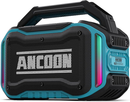 Speakers Bluetooth Wireless: 80W(Peak) Loud Speaker with Bass, 20H Playtime, IPX6 Waterproof, Large Jobsite Speakers for Work, Outdoor, Workshop, Garage, Portable Speaker with TWS (Sky Blue)