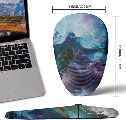 Ergonomic Memory Foam Mouse Pad with Wrist Rest Support, Non-Slip PU Base, Wireless, Galaxy Theme