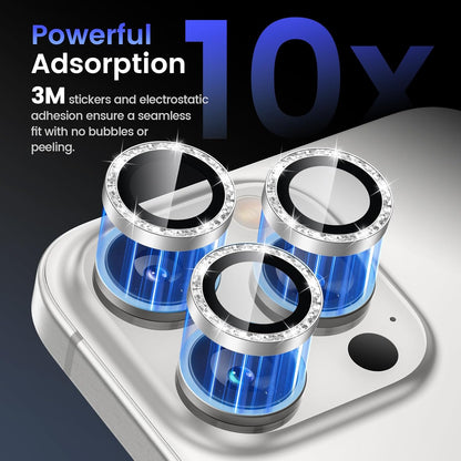 Tensea Camera Lens Protector Compatible for iPhone 16 Pro Max/16 Pro/14 Pro Max/14 Pro, Metal Aluminum Alloy Tempered Glass Cover Camera Screen Protector Accessories, Case Friendly