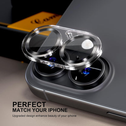 beuxece for 6 Pack iPhone 16 / iPhone 16 Plus Camera Lens Protector [Drop Protection] [Case Friendly] [Easy Installation] 9H Tempered Glass Camera Screen Protector Cover Accessories, CD Black