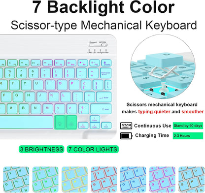 Black Keyboard Case for iPad Air 11 2024 and iPad Pro 11inch 2022-6th / 2021-5th / 2020-4th / 2018-3rd Generation – Magnetic Keyboa (Bright Color)