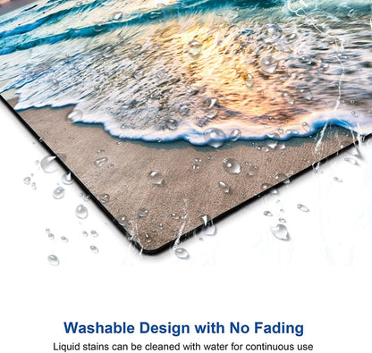 Beach Sunset Washable Square Waterproof Cute Gaming Office Laptop Mousepad - Non-Slip Rubber Computer Mouse Pad for Wireless Mouse, Personalized for Desk