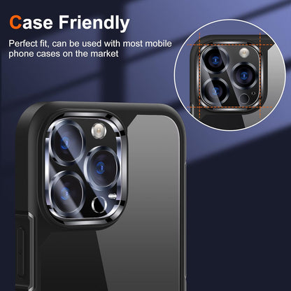 UniqueMe [ 3 Pack] Compatible with iPhone 12 Pro Max 6.7" Camera Lens Protector Tempered Glass,[Case Friendly][New version][Scratch-Resistant][Easy Installation] -Graphite Black
