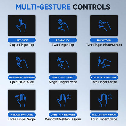 Wired Trackpad for Windows 10/11, High-Precision Multi-Touch Portable Trackpad Mouse with Multi-Gesture, Ultra Slim Aluminum USB Wired Touchpad Mouse, Compatible with PC Laptop Computer - Black