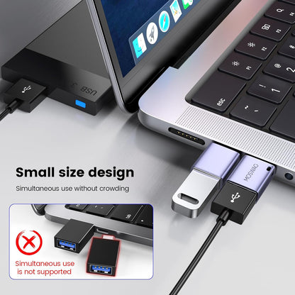 MOSWAG USB C to USB Adapter 4 Pack, USBC Male to USB 3.0 Female MacBook Pro Air Adapter, Type C Thunderbolt 3 OTG Converter for MacBook,Chromebook, Surface,Samsung Galaxy S24 S23, iPhone 15 16