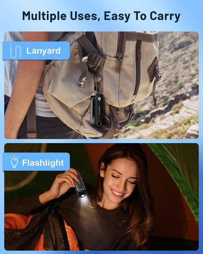 SWEETFULL Portable Handheld Mini Fan with LED Display, 3-in-1 Personal Foldable USB Rechargeable Hand Held Fan & Flashlight for Travel, Lash Eyelash, Cute Small Pocket for Women, Girls