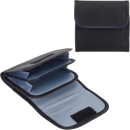 PATIKIL Lens Filter Case, 3-Pocket Camera Filter Case Portable Lens Filter Pouch Photography with Belt Loop Fit Camera Bag Strap Pocket Drone for 25mm-82mm, Black