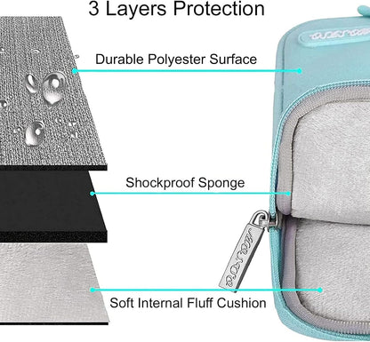 MOSISO Laptop Case 13.3 inch, 13-13.3 inch Laptop Sleeve Compatible with MacBook Air/Pro 13 / Pro 14, HP Dell ASUS Lenovo Notebook, Polyester Vertical Computer Sleeve Bag with Pocket, Mint Blue