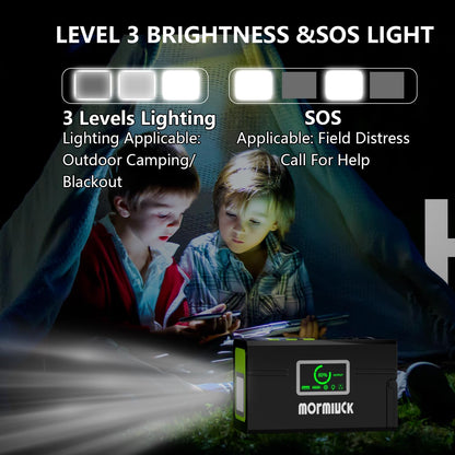 Portable Power Station 127W (Peak 150W),88.8Wh Solar Generator(Solar Panel Optional), Power Supply with 110V AC Outlet, 1*Type-C, 2*QC3.0, Solar Powered Generator for Emergency Backup, Camping