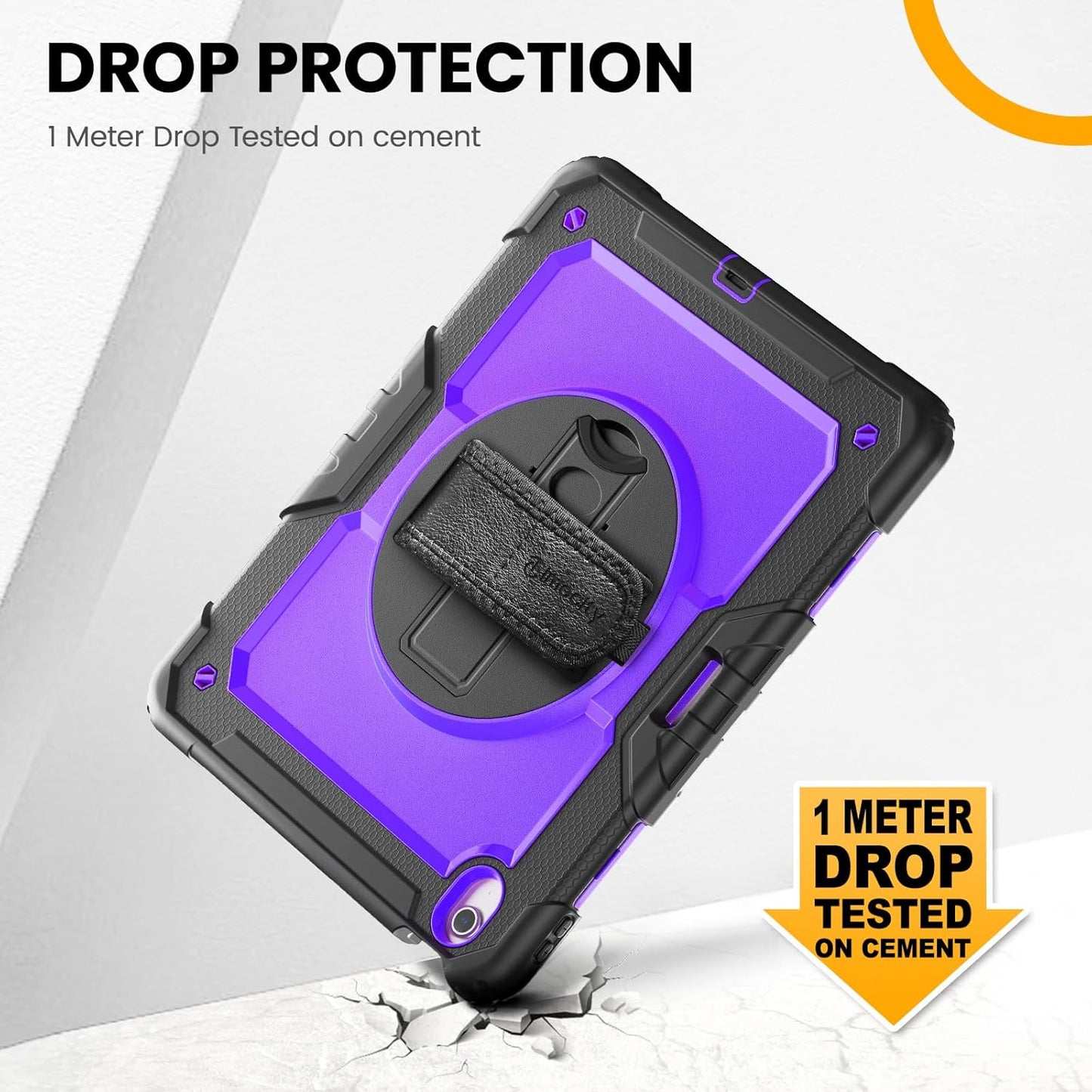 timecity for iPad (A16) 11th/ 10th Generation Case 11''/ 10.9 Inch (2025/2022) - Heavy Duty Protective Cover with Screen Protector, Stand, Shoulder Strap & Pencil Holder | Kids-Friendly - Purple