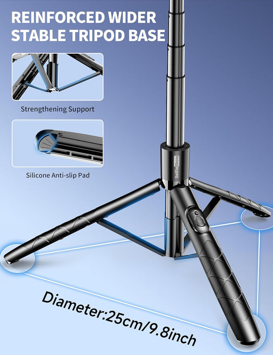Aluminum 71" Phone Tripod with Remote, Extendable & Compatible with iPhone 15/14/13/Android/Camera