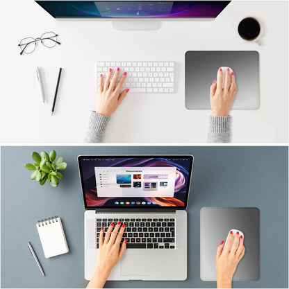 ITNRSIIET Mouse Pad Non-Slip Rubber Base Smooth Surface Stitched Edges Waterproof Durable Compatible with All Mice for Office & Gaming, Desk Accessory, 10.2x8.3x0.12 inch, Ash Gradient