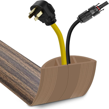 Floor Cord Cover 10FT Cord Covers for Wires on Floor Protect Wires & Prevent Trip Hazards, Easy to Cut for Home, Office, School, Concerts, Cavity W0.6in x H0.32in