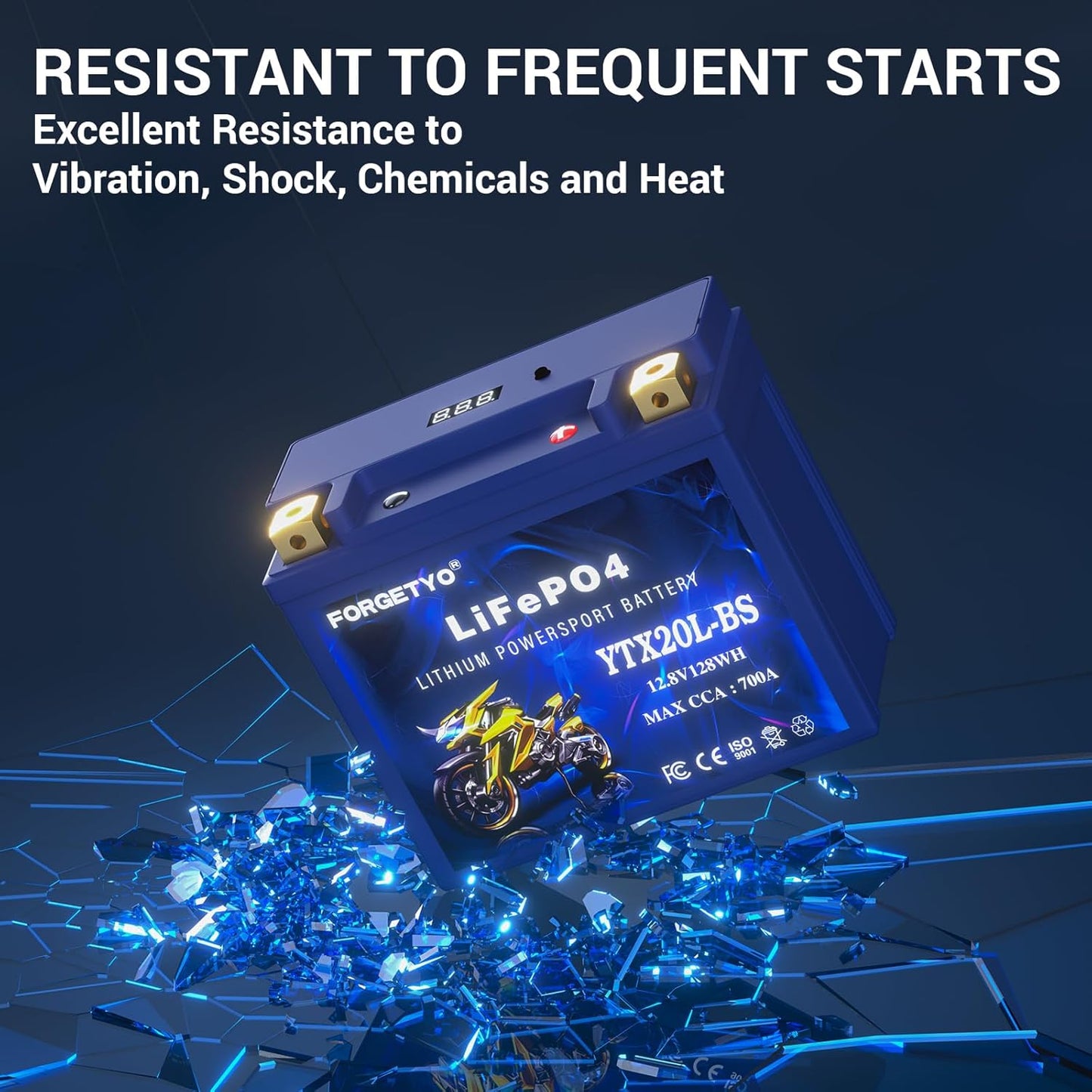 Lithium YTX20L-BS, 700A LiFePO4 Motorcycle Battery, 12V 10AH ATV, UTV, Jet Ski, 4 Wheeler, Snowmobile, Personal Watercraft, Seadoo, Polaris, Tractor,Generator and Riding Lawn Mower Battery