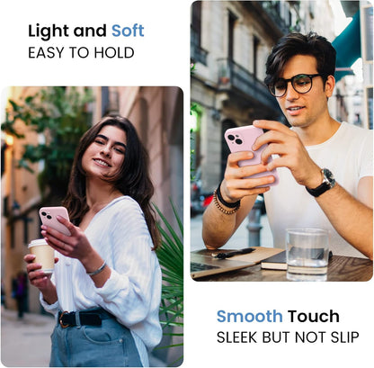 FireNova Designed for iPhone 14 Case, Silicone Upgraded [Camera Protection] Phone Case with [2 Screen Protectors], Soft Anti-Scratch Microfiber Lining Inside, 6.1 inch, Chalk Pink