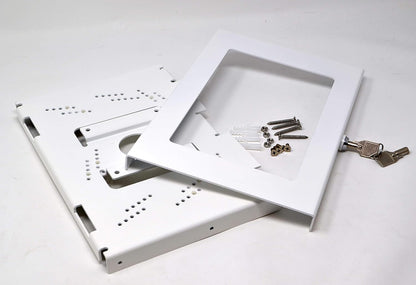 TABcare Locking Security Metal Case for iPad Mini Used as Kiosk, POS, Store, Show Display (White, iPad Mini 1/2/3)
