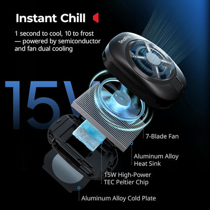 SmallRig Universal Hyper Chill Cooling Phone Cage for iPhone/Android, with 15W Active Cooler & 2-in-1 USB-C Adapter & Power Bank Holder, Compatible 2.5-3.1" Phones, Live Streaming Video Shooting-5275