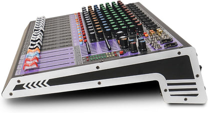 Sound Town 12-Channel Professional Audio Mixer with 99 DSP, USB MP3 Bluetooth, Dual 7-band EQ, 48V Phantom Power & Mute, Recording (TRITON-TX1202)