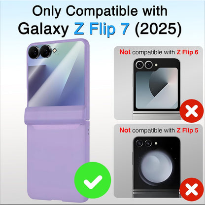 STORMTAL for Samsung Galaxy Z Flip 7 Case, Hinge Protection, Built-in Screen Protector, Wireless Charging, Shockproof, Slim Rugged Phone Protective Case for Galaxy Z Flip 7 Purple