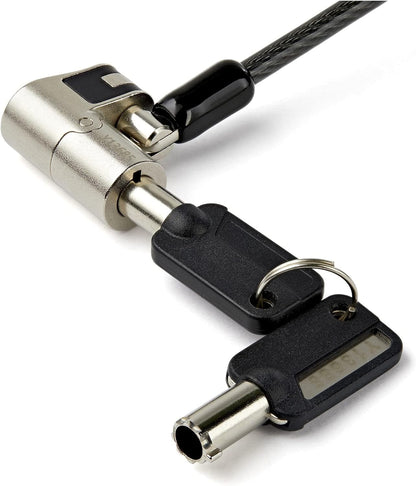 6.5 [2m] 3-in-1 Universal Laptop Cable Lock - Keyed Security Lock for K-Slot, Nano & Wedge Slot Desktop/Laptop - Anti-Theft
