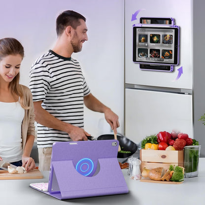 OYEEICE Keyboard Case for iPad 9th Generation - Detachable Wireless Backlit Keyboard, Magnetic Cover with Pencil Holder for iPad 9th/8th/7th Gen 10.2 inch, iPad Pro 10.5" & iPad Air 3rd - Purple