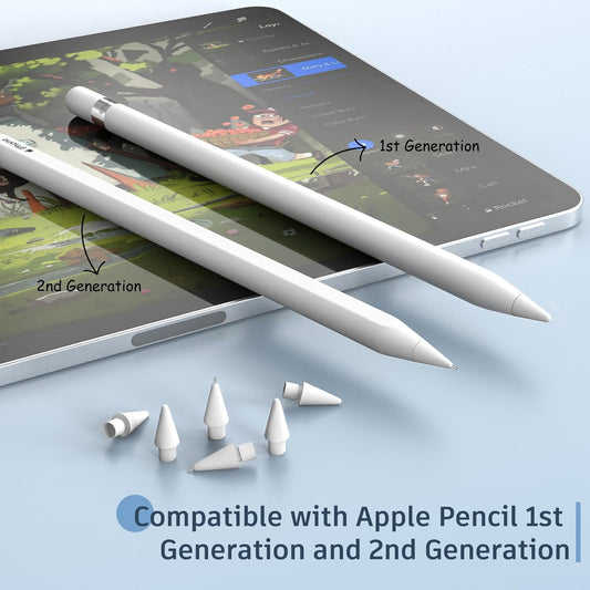 Replacement Pencil Tips for Apple Pencil 2nd Generation/ 1st Generation Tips,iPencil Tip Nibs Accessories for iPad Pro/Apple Pencil Pro/USB-C (6 Pack)