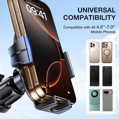 Miracase Upgraded-2nd Generation Universal Phone Holders for Your Car, Hands Free Air Vent Car Phone Holder Mount Compatible with iPhone 16/15/14/13/12/11 Series and All Phones