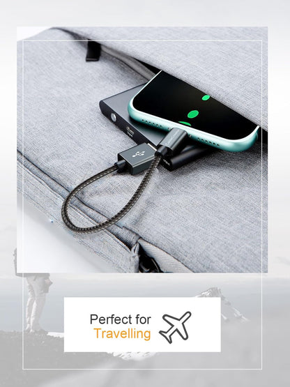 CableCreation Short iPhone Charger Cable 0.5FT/0.15m, USB A to Lightning Cable, Lightning to USB Data Sync Cord [MFi Certified] for iPhone 14/14 Pro, AirPods Pro, iPhone 13/13 Pro/12, iPad Pro, Grey