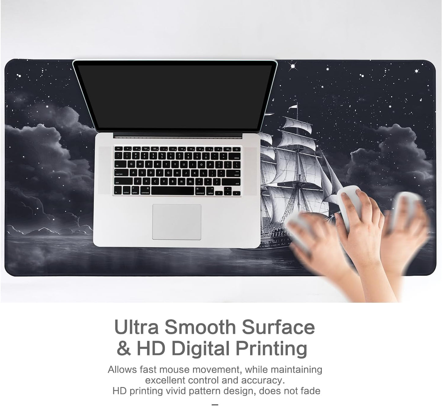 Lokigo Desk Pad, Office Desk Mat, Extended Large Gaming Mouse Pad, Desk Decor Mousepad Keyboard Writing Mat with Non-Slip Rubber Base for Office Laptop Gaming Home, 31.5"x15.7", Nautical Sailboat