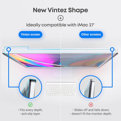 VINTEZ Blue Light Screen Protector Compatible With iMac 27 Inch (2012-2020) – Anti-UV Blue Light Blocking Film for Desktop PC, Eye Protection Filter, 24.1" x 15.1"