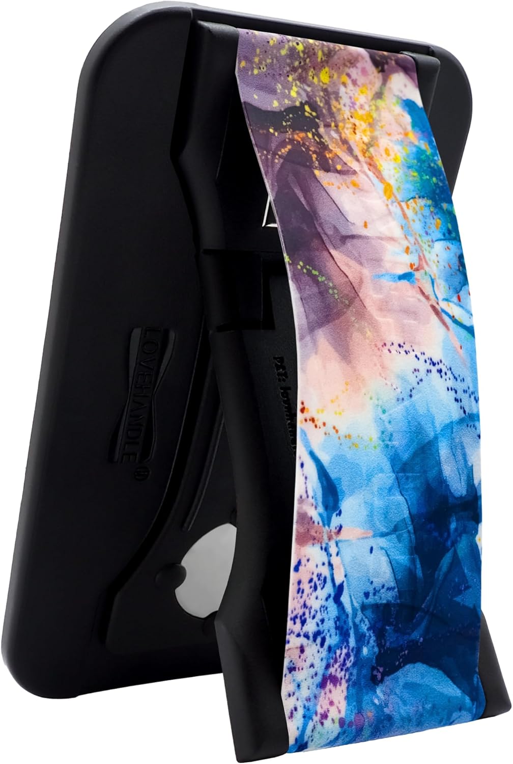 LoveHandle PRO MagSafe Compatible Magnetic Phone Grip w/Kickstand - Mount, Strap and Stand for Smartphone and Tablet - MagSafe Ring Included - Fits All Devices - Requiem