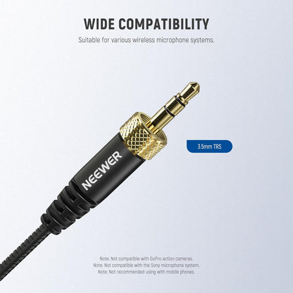 NEEWER Lapel Lavalier Microphone (2 Pack), Wired Clip On Omnidirectional Condenser Lav Mic Compatible with Rode Wireless GO II DJI Wireless Mic Transmitter for Stage YouTube Video Live Stream, CM5